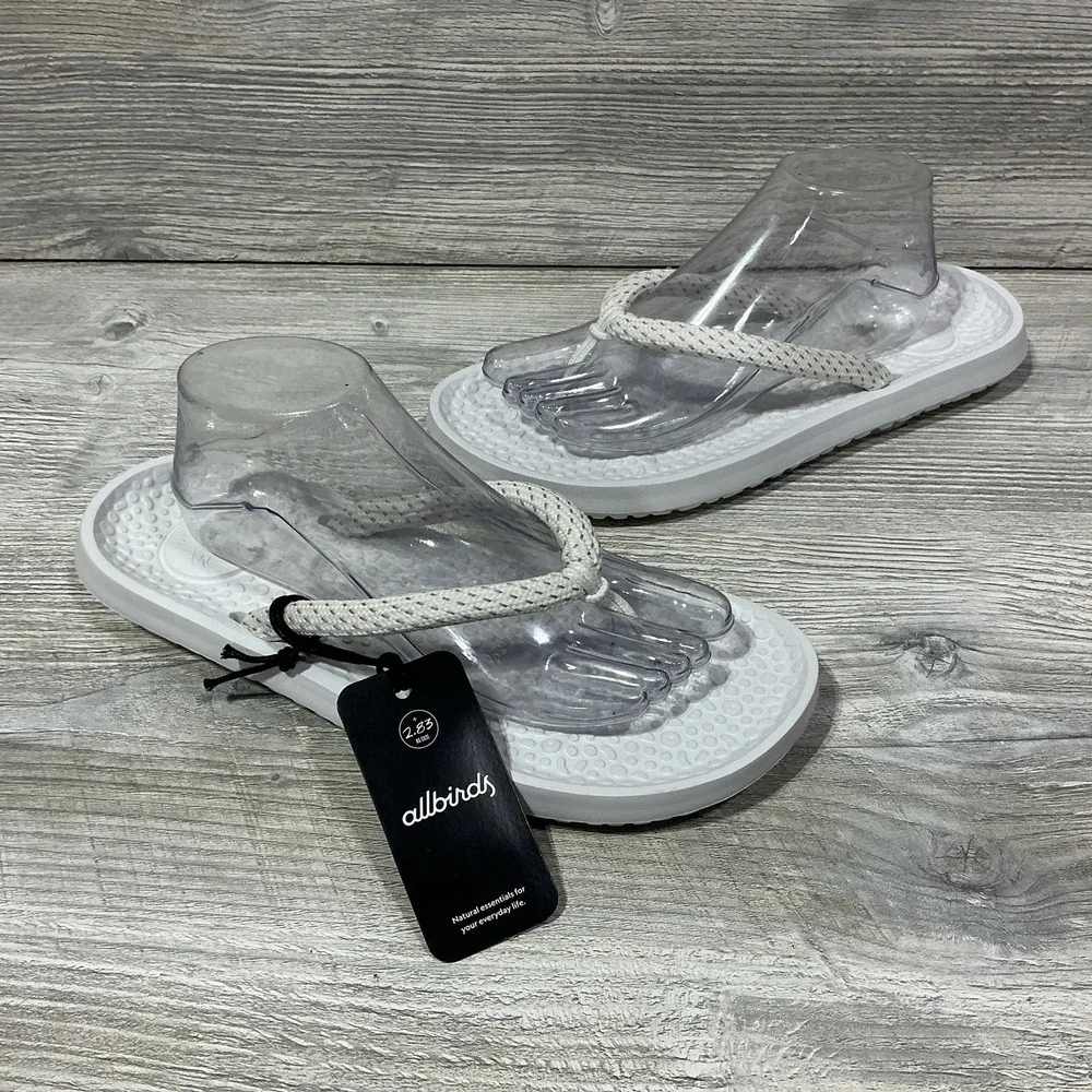 Allbirds Sugar Zeffer Flip Flops Sandals White Summer Size Mens 10 Womens 12 NWT